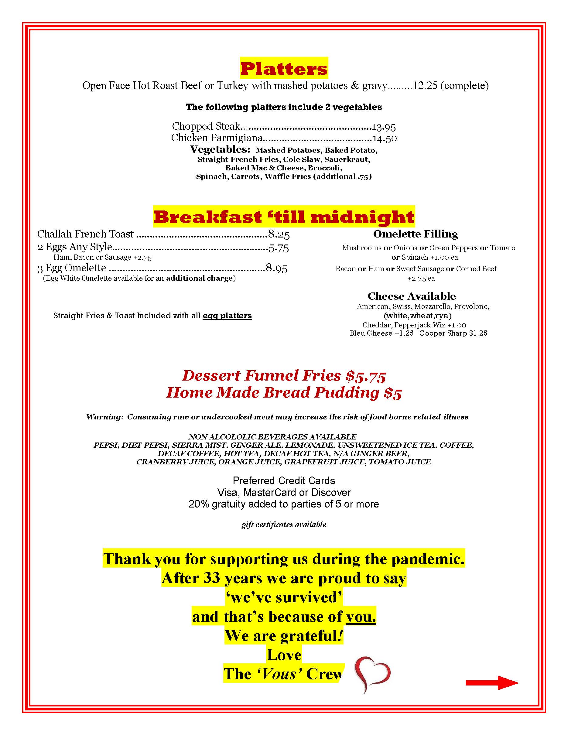 A flyer for a breakfast at midnight.