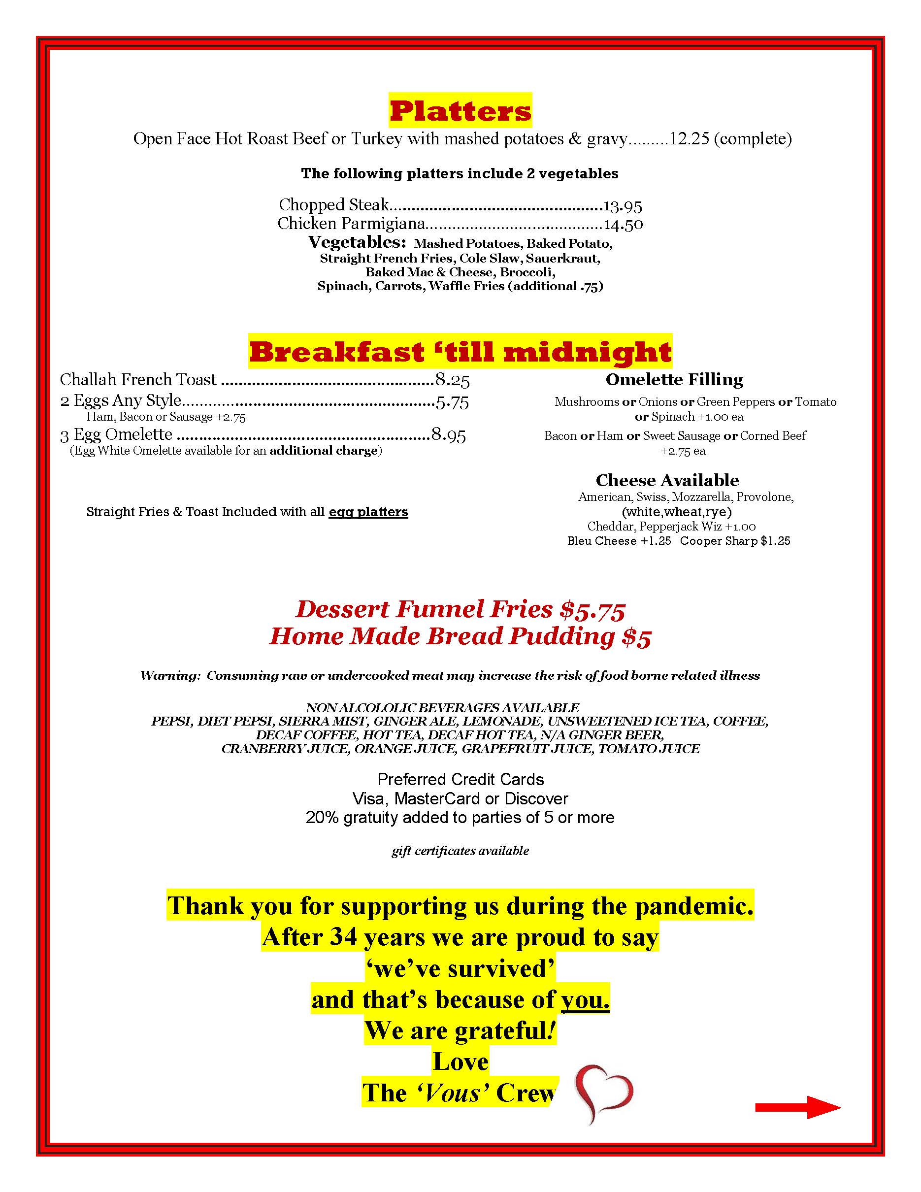 A flyer for a breakfast at midnight.